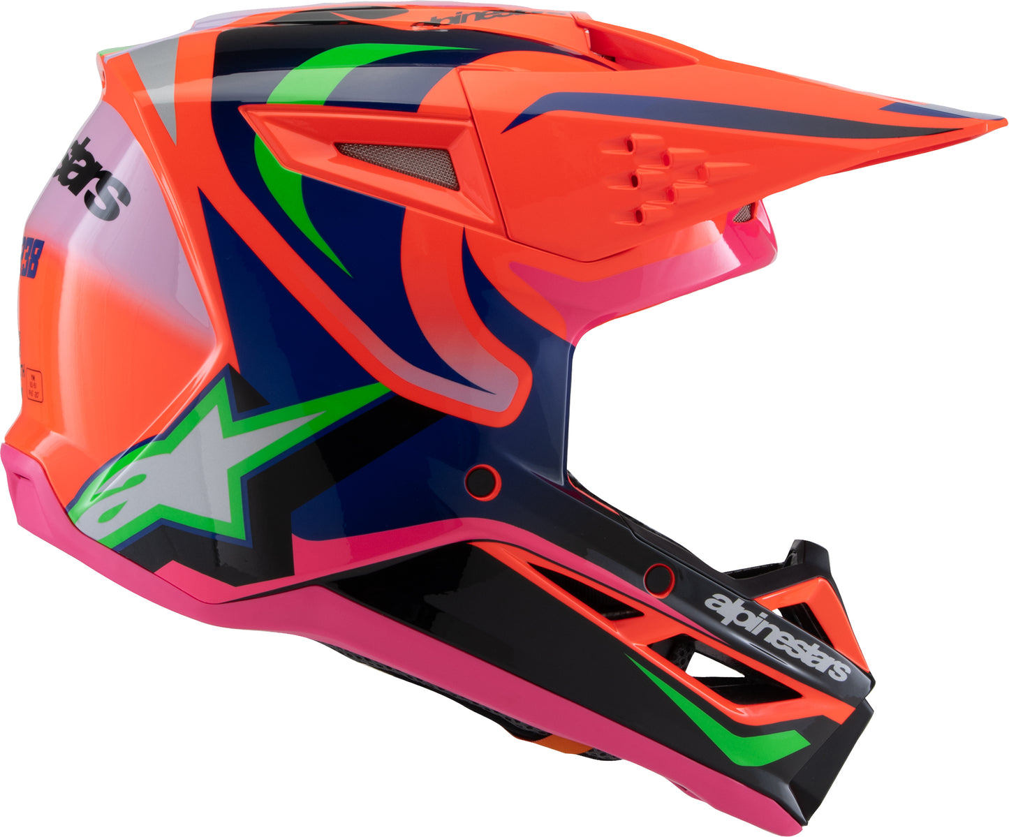 Alpinestars SM3 Youth Deegan Helmet Orange Fluo/Purple/Pink Fluo – Off-Road Youth Helmet