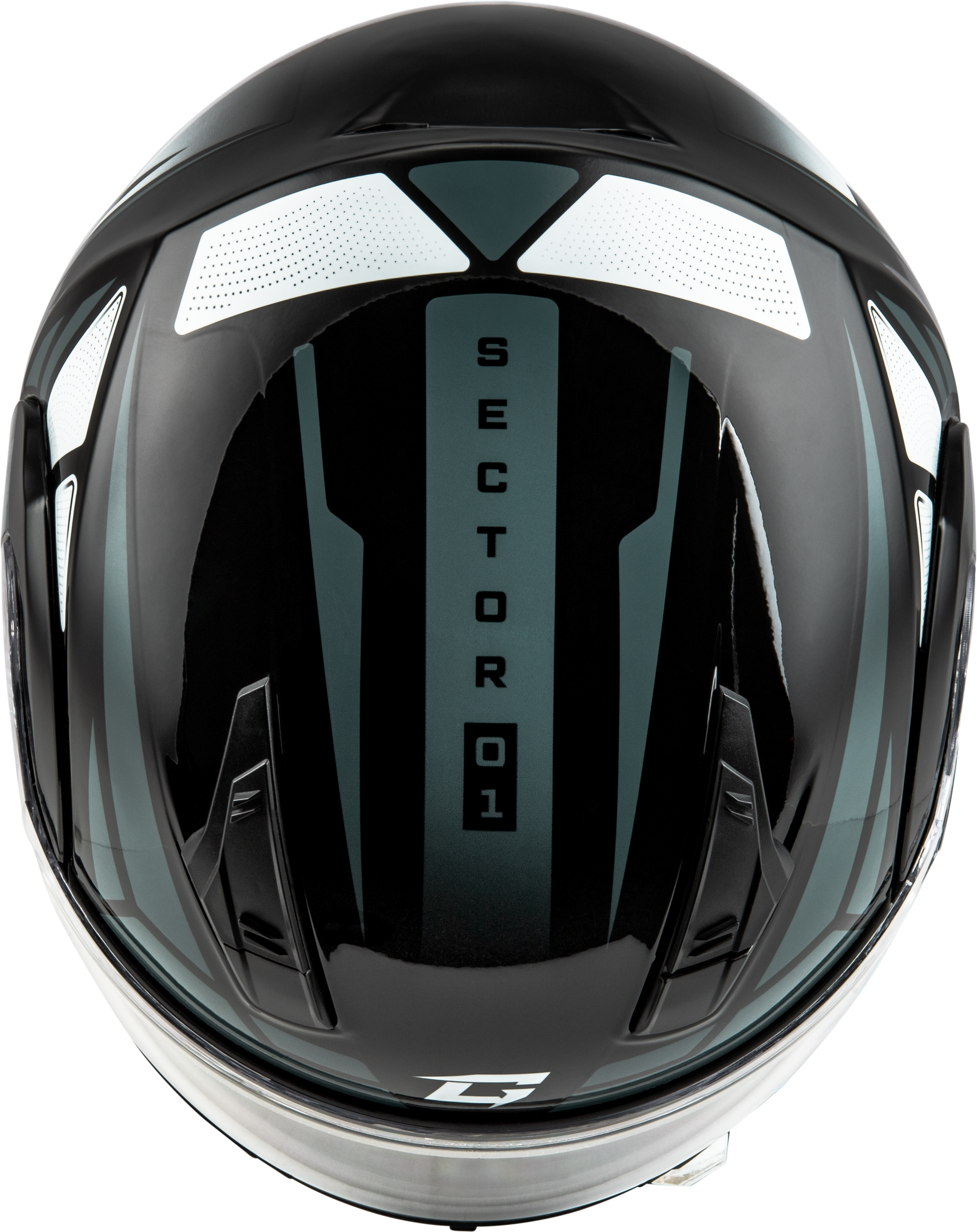 GMAX MD-04 Sector Modular Helmet Black/Silver 2X-Large for Street Riding