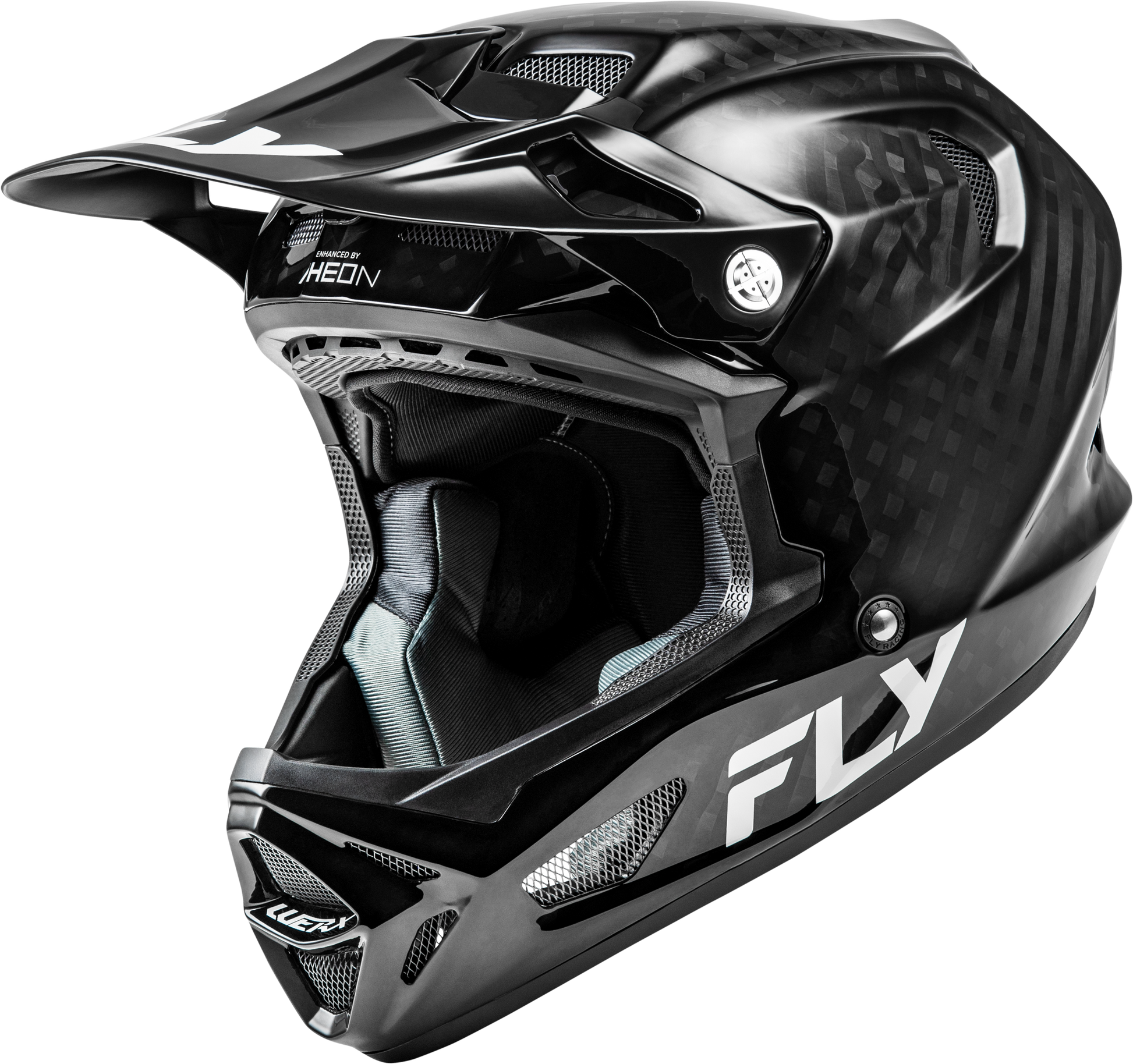 Fly Racing Werx R Carbon Helmet Black Carbon X-Small – Full-Face Bicycle Helmet with Advanced Impact Protection