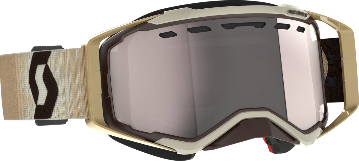 Scott Prospect Snow Goggles Beige/Brown with Silver Chrome Lens - Enhanced Field of Vision and Impact Resistance