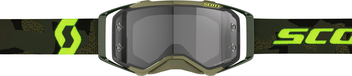 SCOTT Prospect LS Goggle Khaki Green/Neon Yellow with Grey Lens – Offroad MX Eyewear Part #272820-7701327