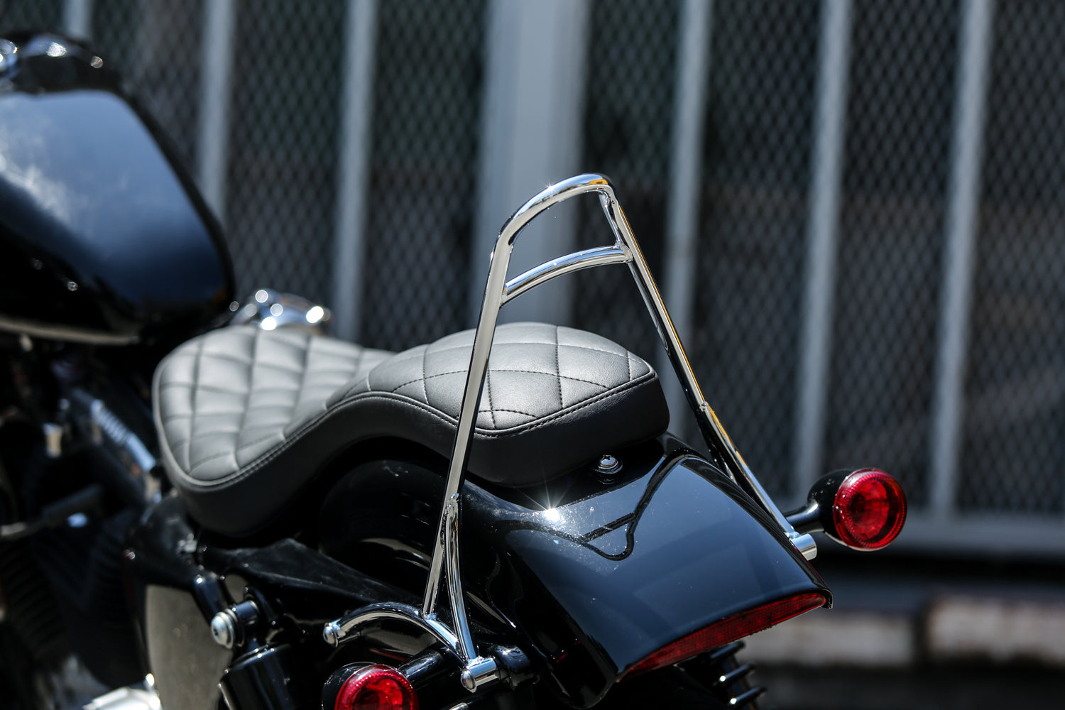 Burly Brand Short Sissy Bar for Harley Davidson XL and XL1200T Models - Chrome Finish