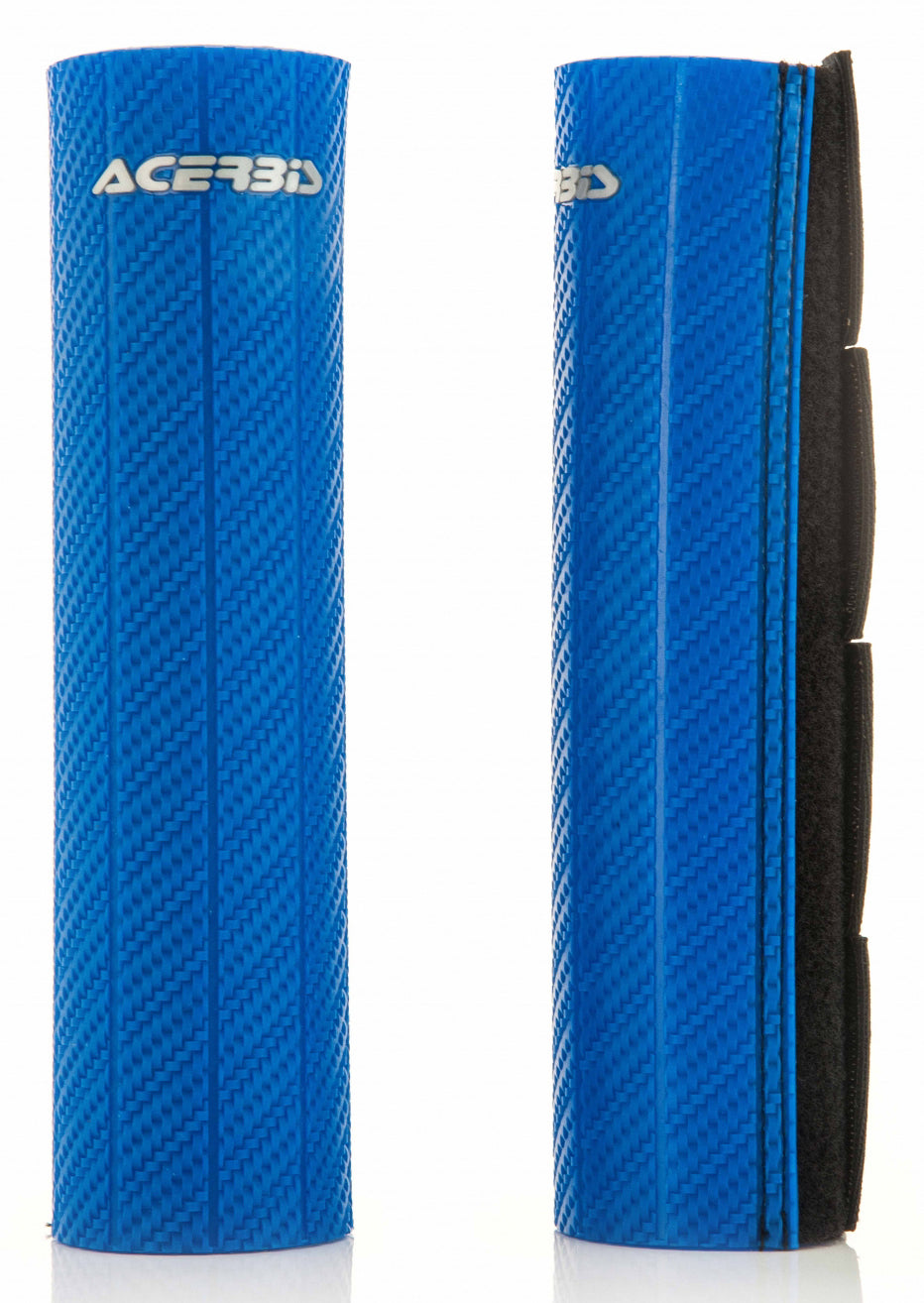 ACERBIS Fork Guard Blue - Carbon Look Rubber Fork Protectors for Offroad Bikes
