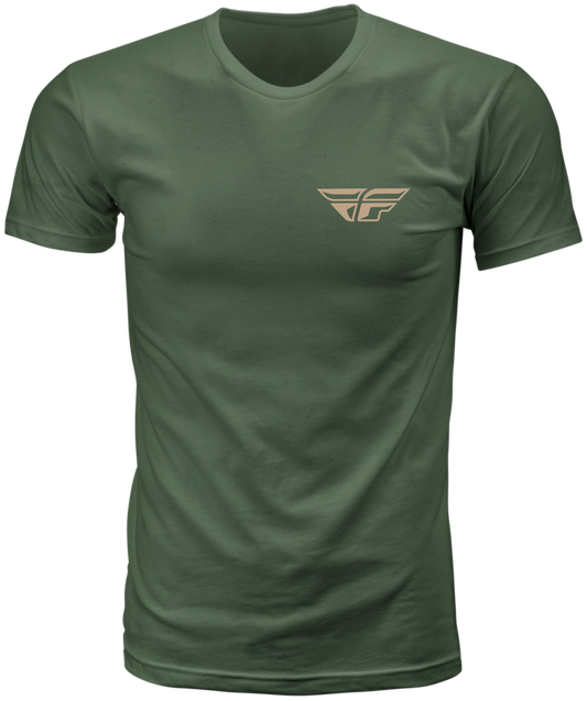 Fly Racing Staple Tee Green X-Large - Comfortable 100% Cotton Short Sleeve Shirt