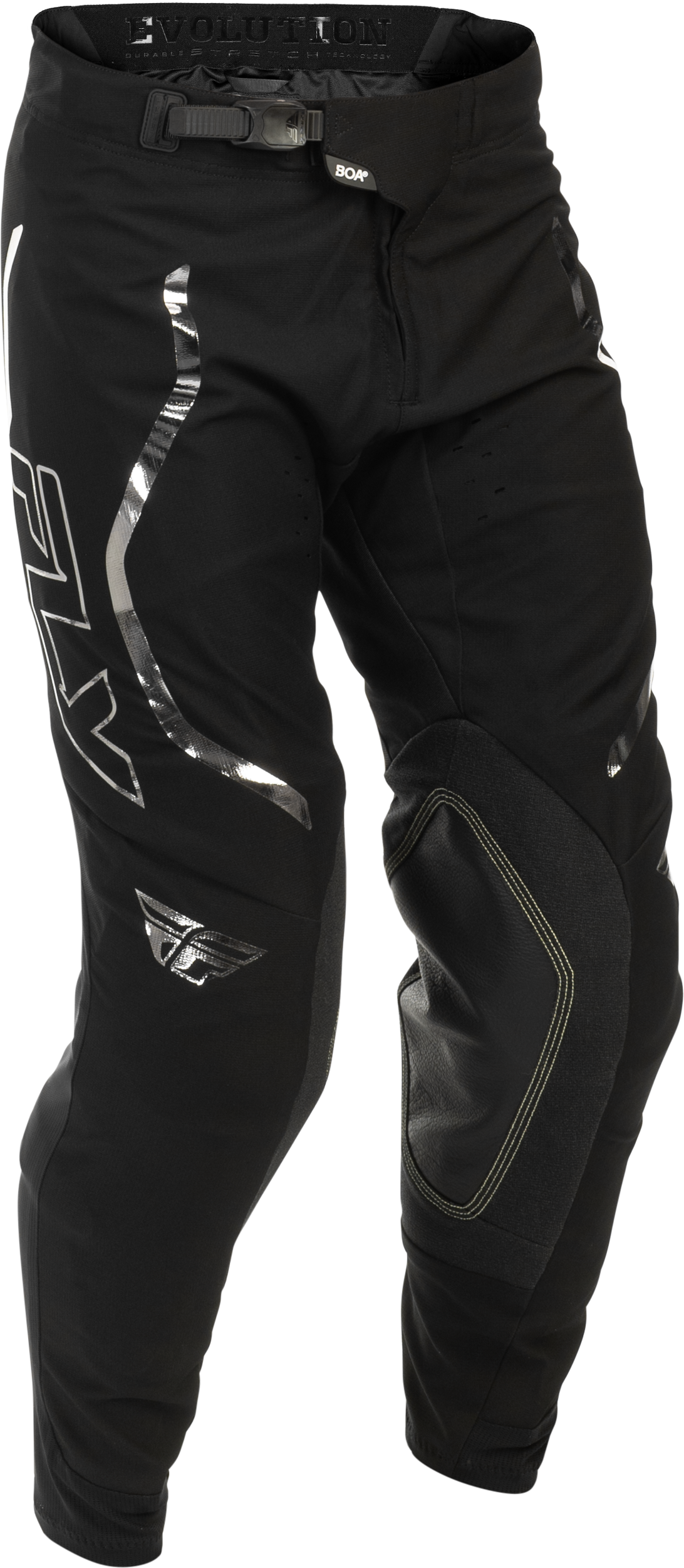 Fly Racing Evolution DST SE Offroad Pants for Men – Black/Silver, Size US 28