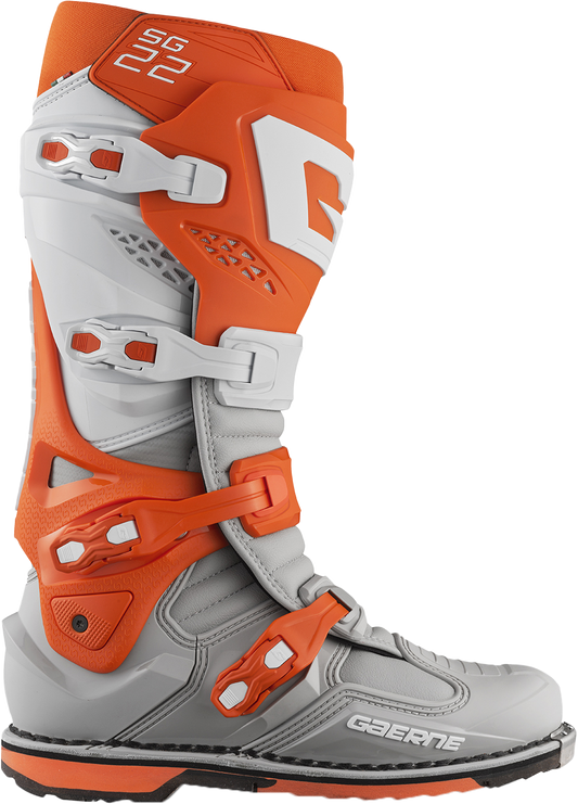 Gaerne SG.22 Offroad Men’s Boots – Made in Italy, Size US 7, Orange/White/Grey
