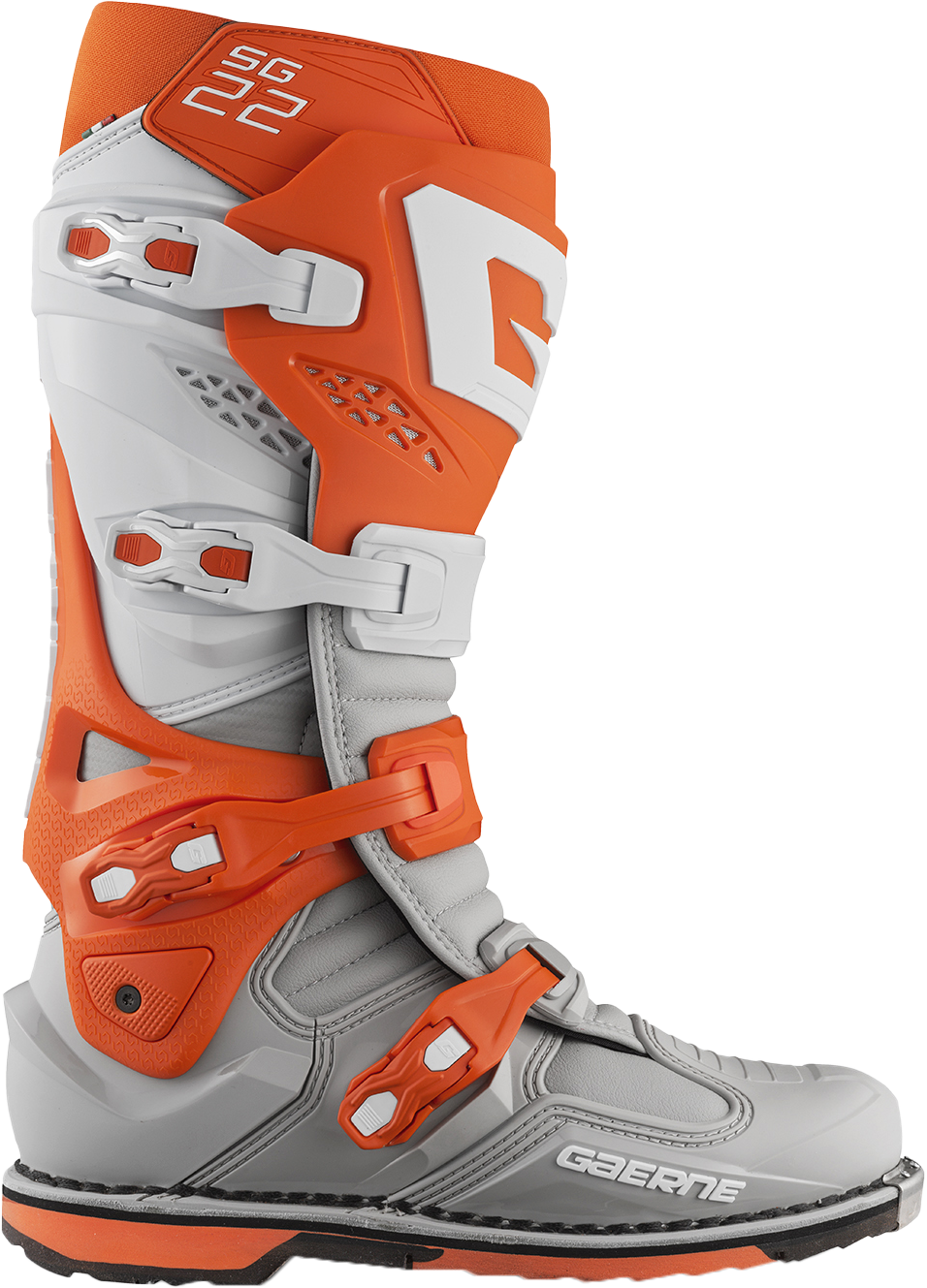 Gaerne SG.22 Offroad Men's Boots Size 12 in Orange, White, and Grey