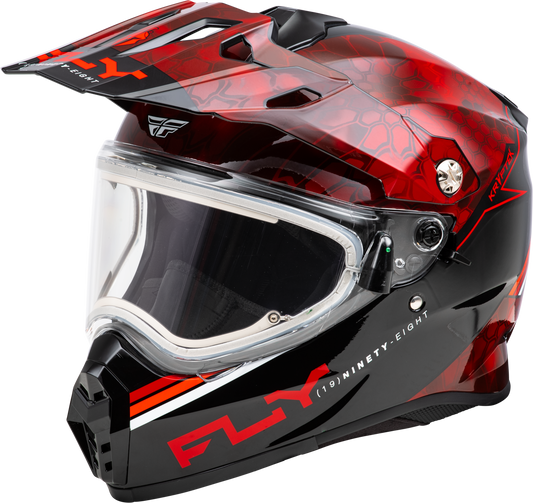 Fly Racing Trekker CW Conceal Helmet with Electric Shield in Red/Black - X-Large