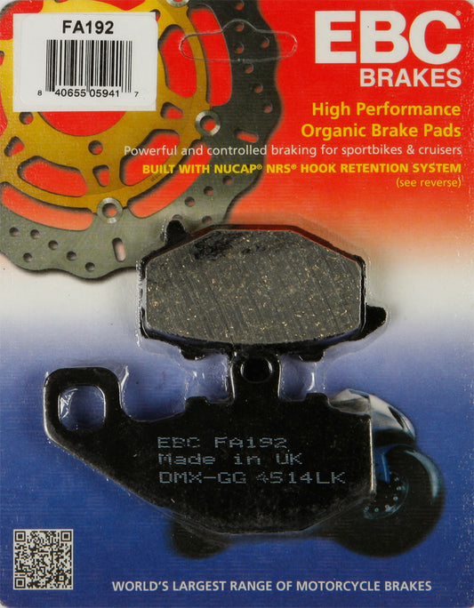 EBC FA192 Brake Pads for Kawasaki Ninja 650 ABS, Z750, and ZX1000 Models