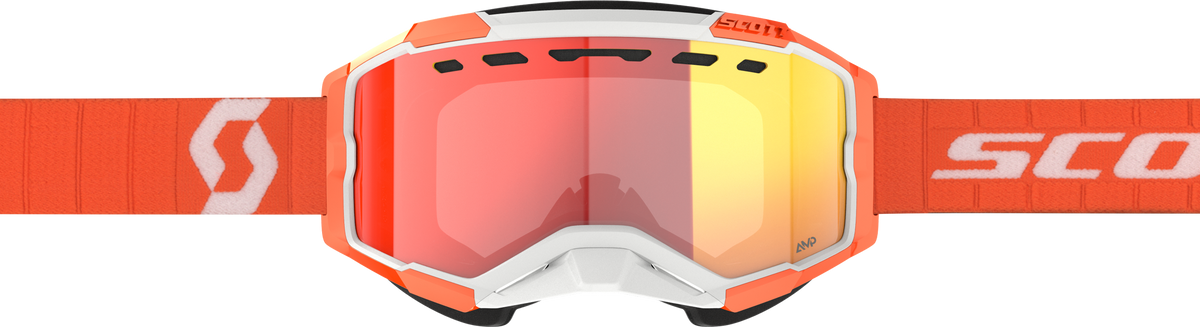 SCOTT Fury Snowcross Goggle Orange Enhancer Red Chrome - Snow Goggles for Snowboarding and Skiing