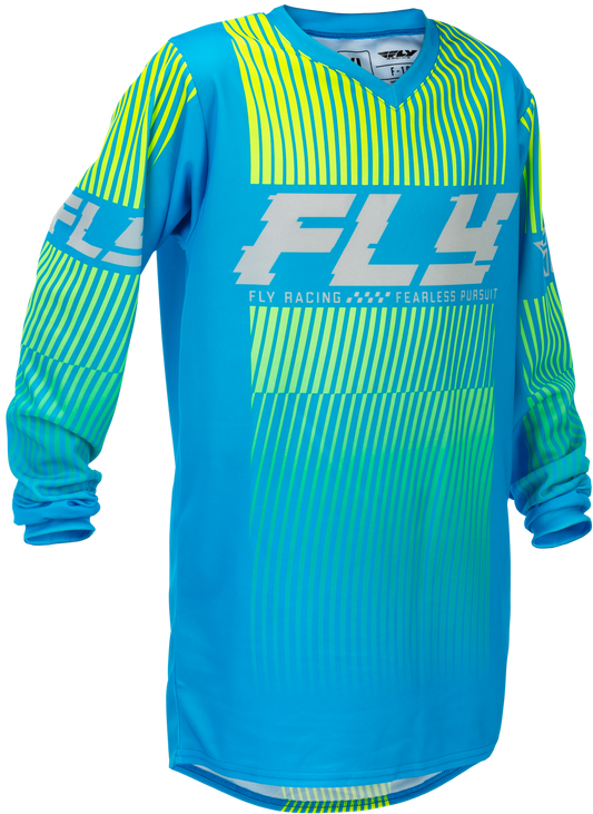 Fly Racing Youth F-16 Jersey Blue/Hi-Vis Youth Large Offroad Apparel