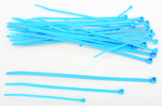 HELIX Assorted Cable Ties Blue 30-Pack - 4, 6, and 8 Inch Sizes for Secure Fastening