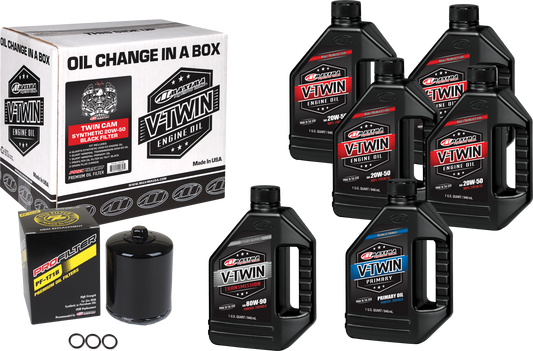 Maxima V-Twin Synthetic Oil Change Kit with Black ProFilter - Part Number 90-119016PB