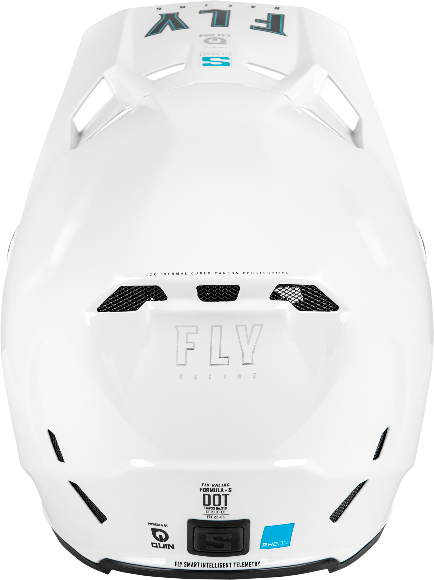 Fly Racing Youth Formula S Carbon Solid Helmet White Youth Large Offroad Full-Face Helmet
