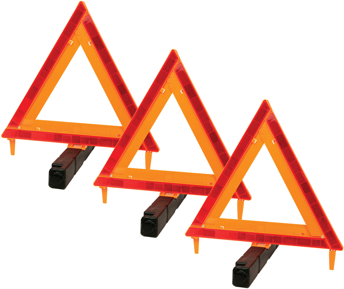 Performance Tool W1498 D.O.T. Approved Warning Triangle Set - 3 Pack for Vehicle Safety