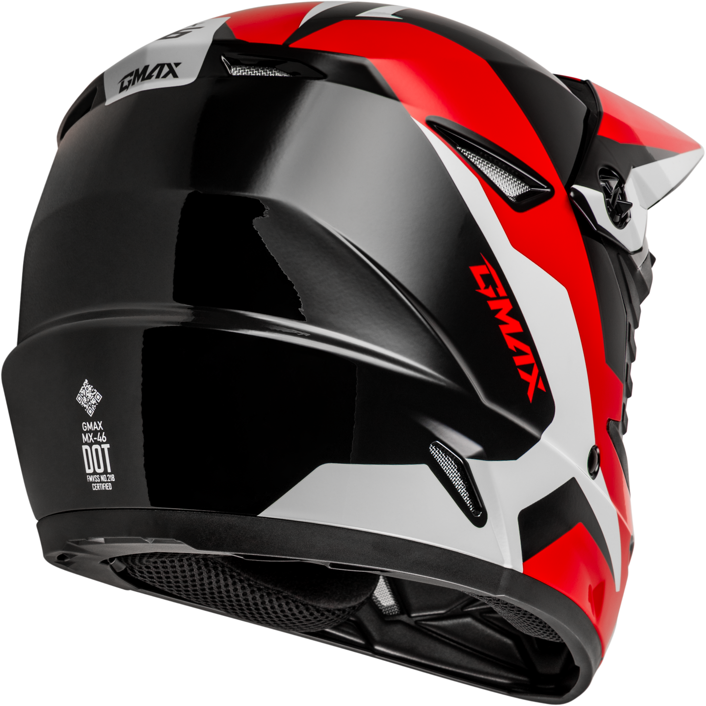 GMAX MX-46 Off-Road Helmet in Black and Red, X-Large