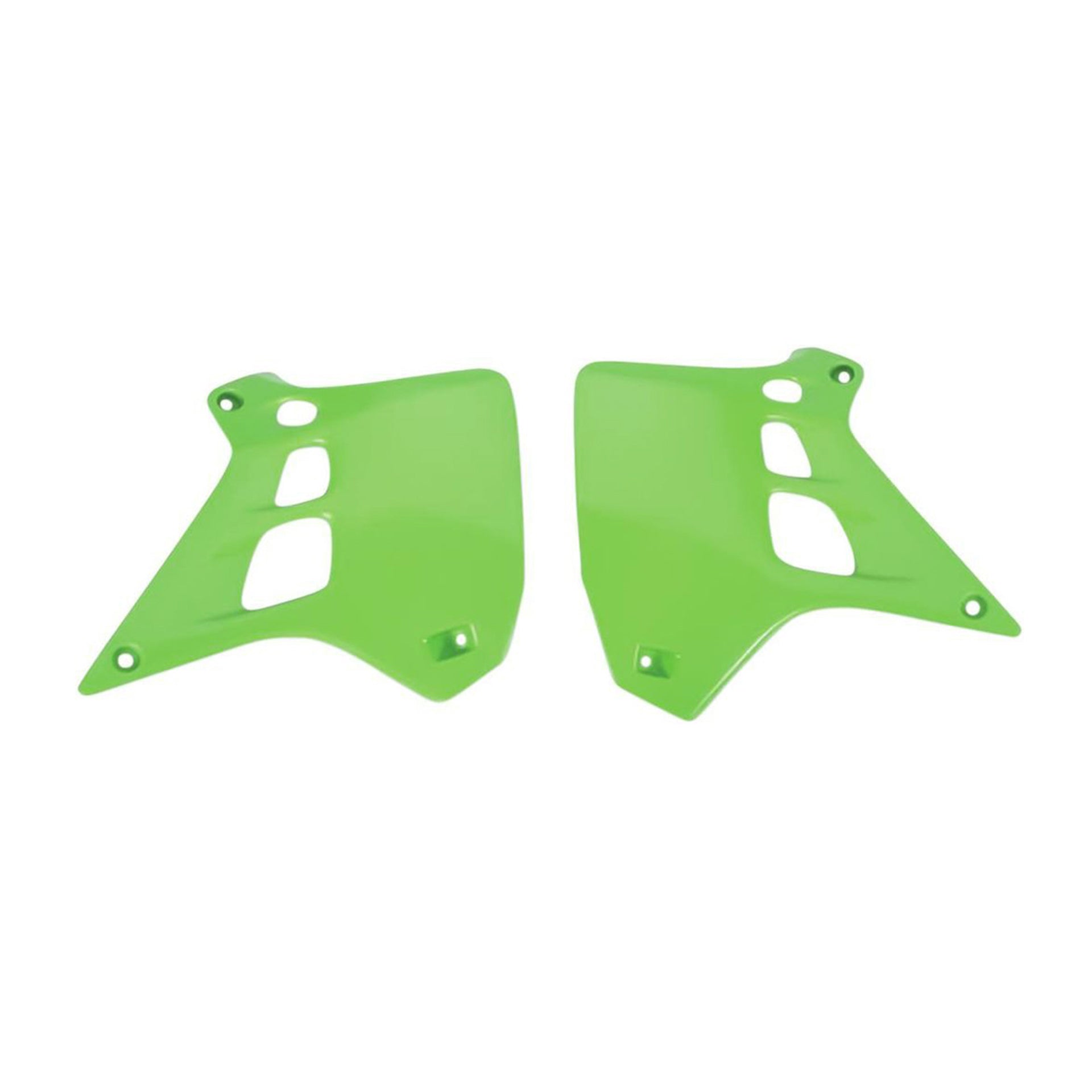 Polisport Radiator Scoops for Kawasaki KX250 Green - Offroad Replacement Body Part