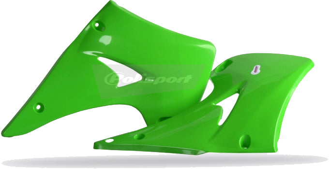 POLISPORT Kawasaki KX250 & KX125 Radiator Shroud - Green Replacement Body Part