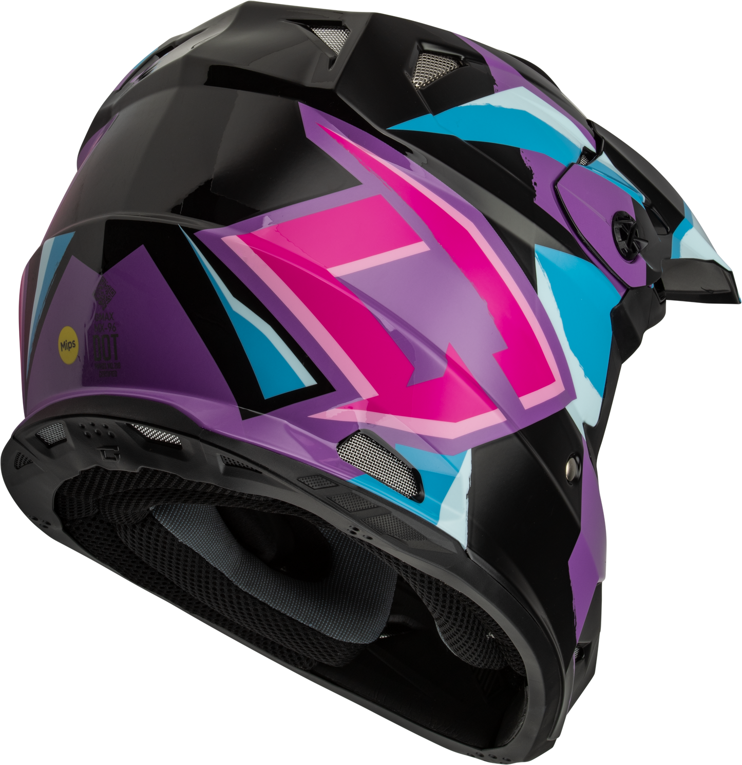 GMAX MX-96 Offroad Helmet X-Small Black, Purple & Blue - Model D39611433