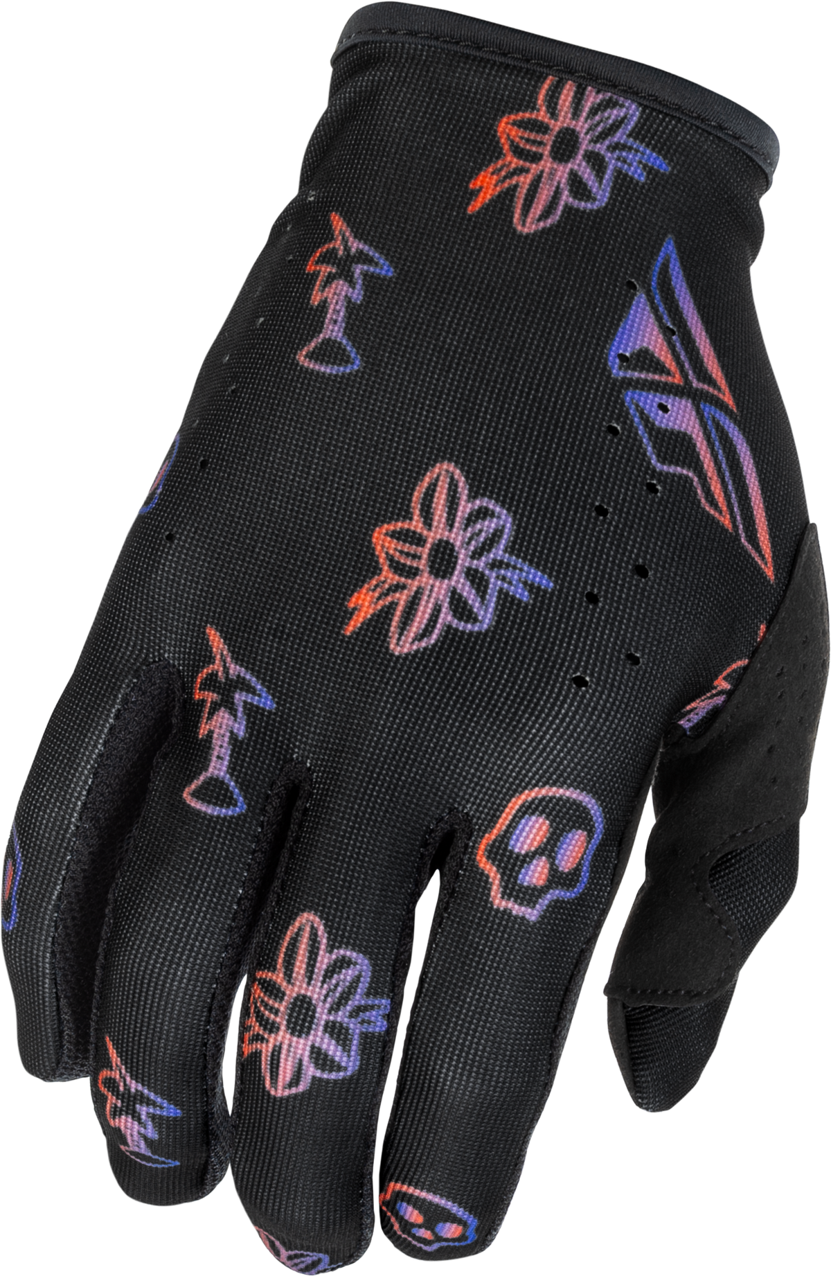 Fly Racing Lite Outline MX Gloves for Men - Black/Red/Purple, X-Large