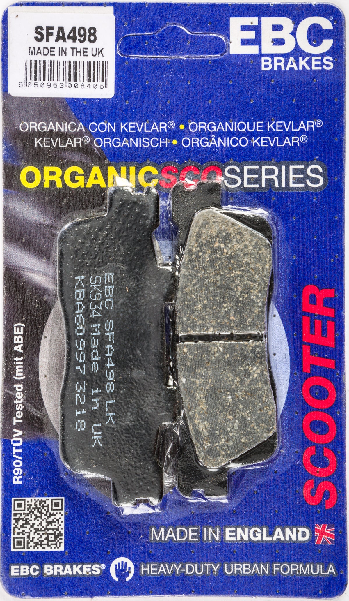 EBC Brakes SFA498 Organic Brake Pads for Scooter - Street Segment