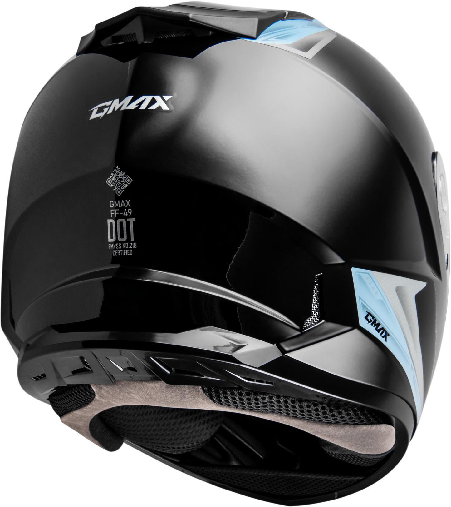 GMAX FF-49 Syth Full-Face Helmet - Small, Black/Silver/Blue