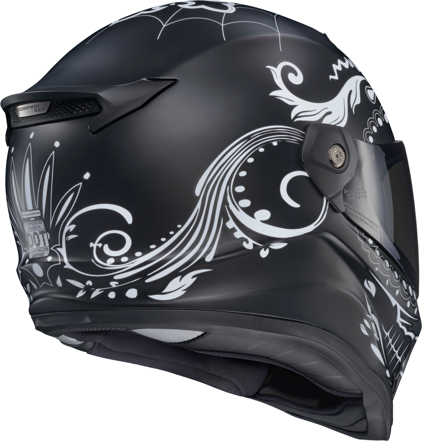 ScorpionEXO Covert FX Full Face Helmet X-Large Matte White/Black – Street Motorcycle Safety Gear