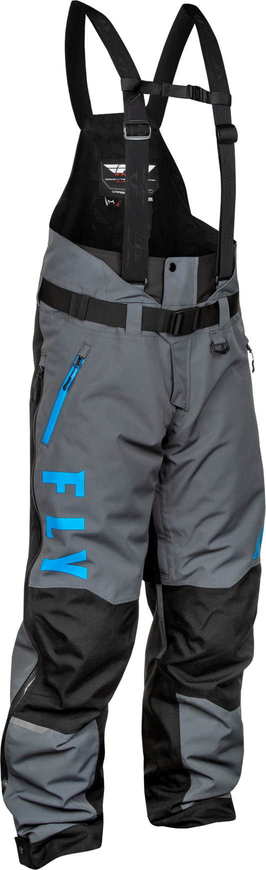 Fly Racing Carbon Bibs in Grey/Blue - 2X-Large Snowboarding Pants