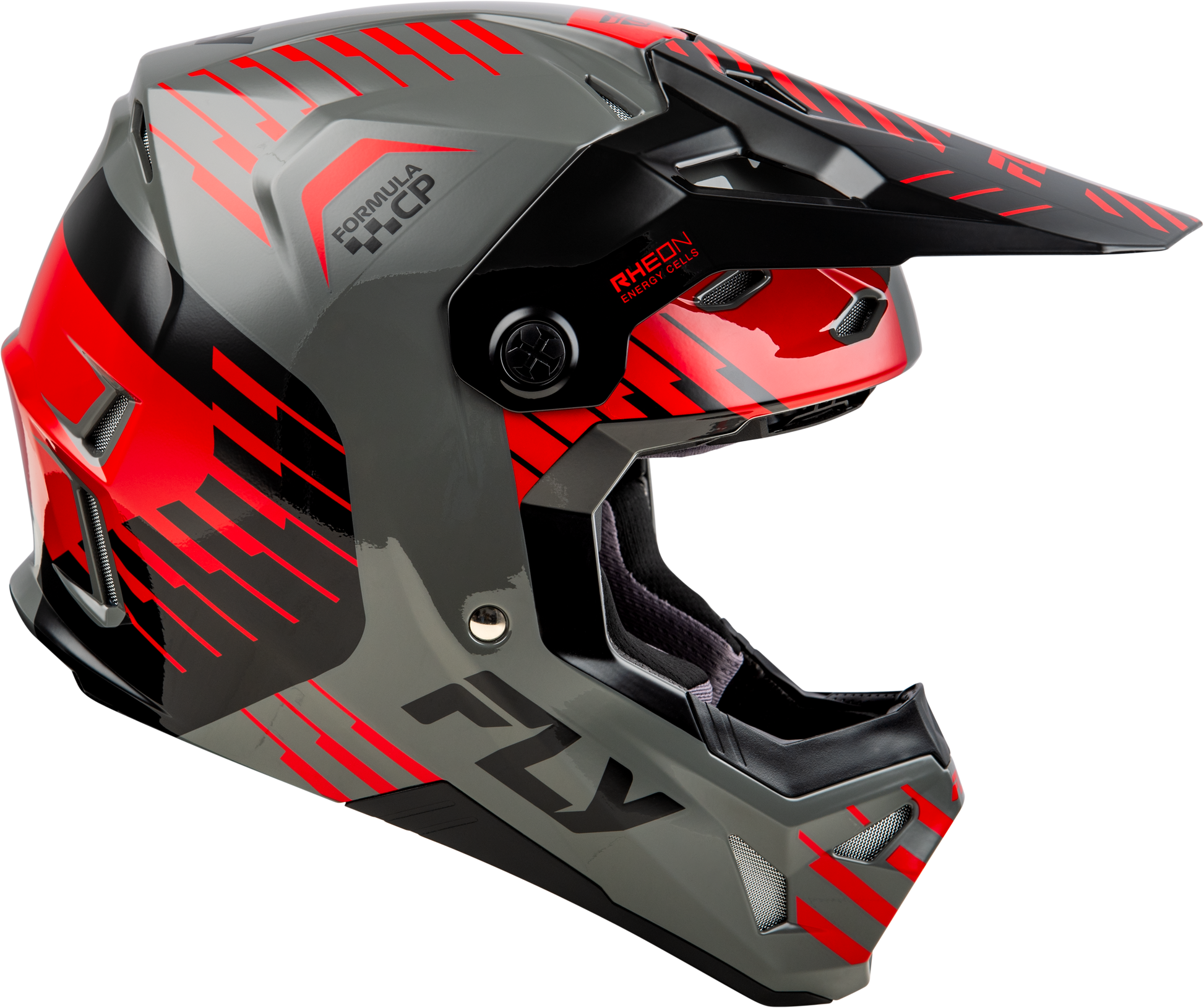 Fly Racing Formula CP Slice Helmet X-Large Grey/Red/Black for Offroad Riders