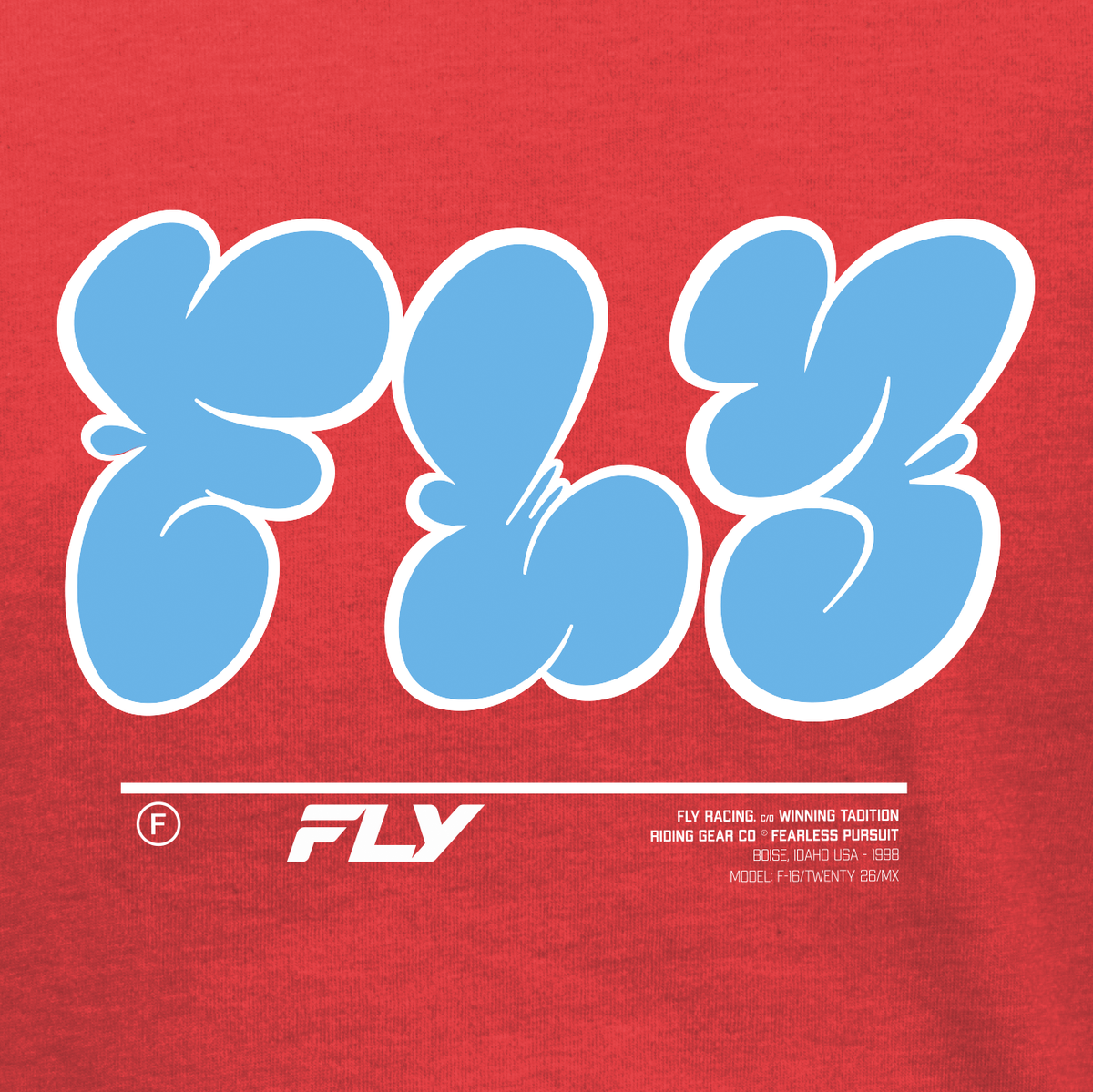 Fly Racing Youth Graffiti Tee in Red, Size Youth Medium