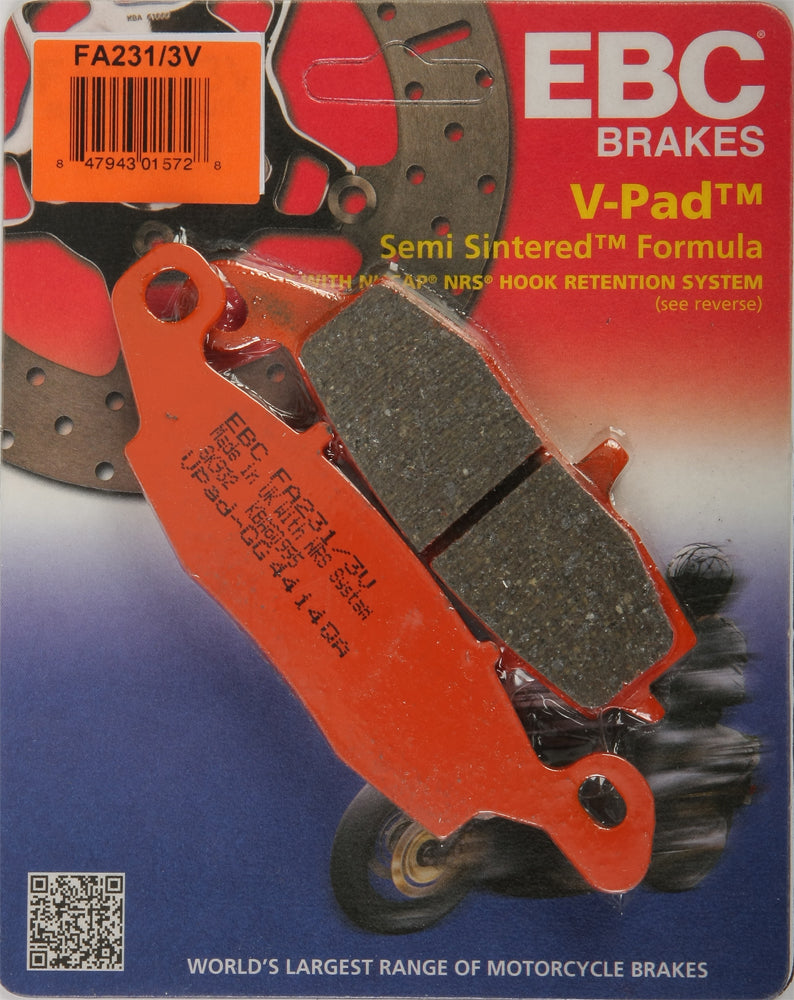 EBC Brakes V Series Brake Pads for Kawasaki Vulcan 1600 Classic and Mean Streak