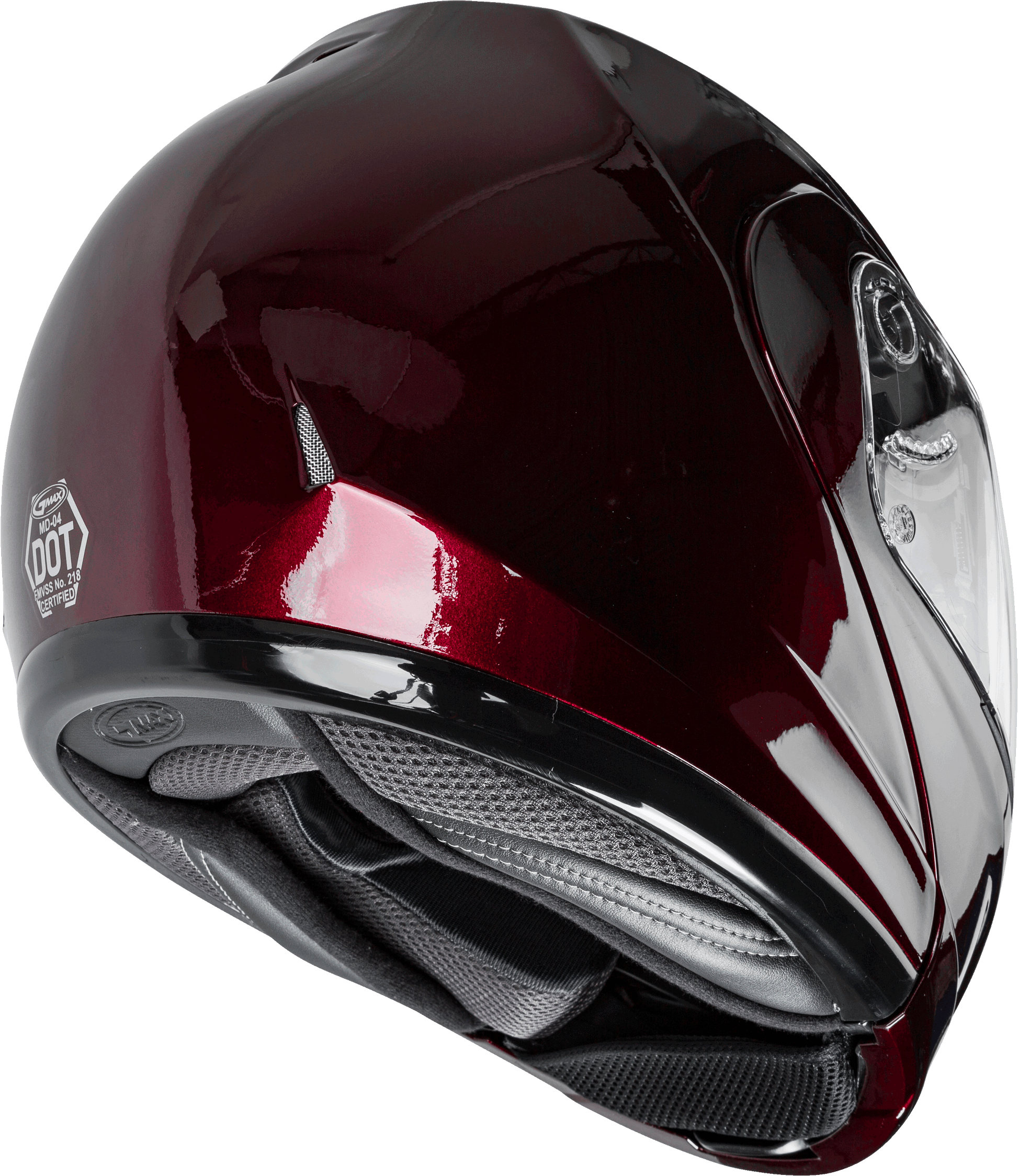 GMAX MD-04 Modular Helmet - Large, Wine Red, Gloss Finish