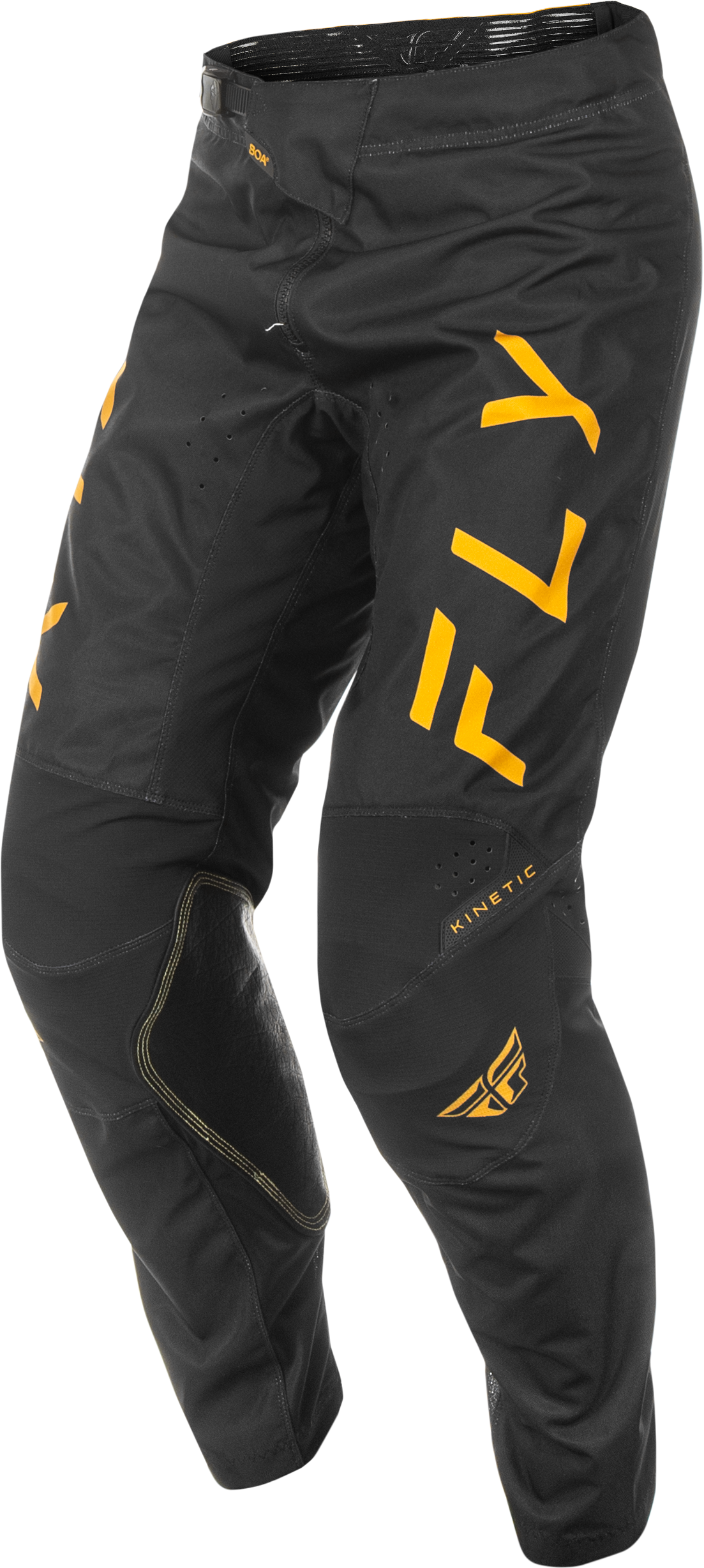 Fly Racing Kinetic Center Pants Black/Gold Size 28 – Offroad Riding Apparel with Advanced Ventilation and Flexibility