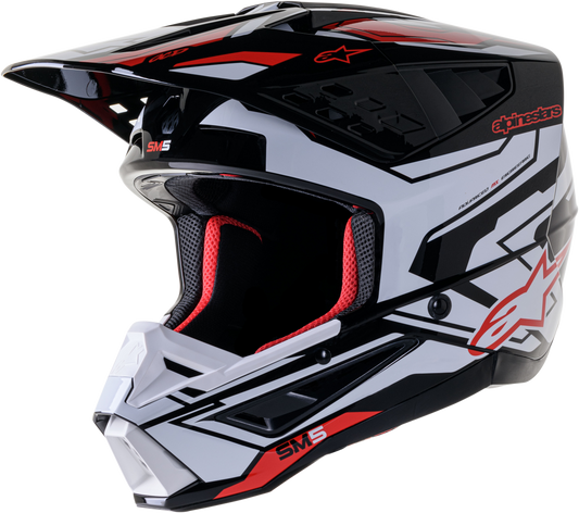 Alpinestars SM5 Action 2 Off-Road Helmet Black, White & Bright Red, Small