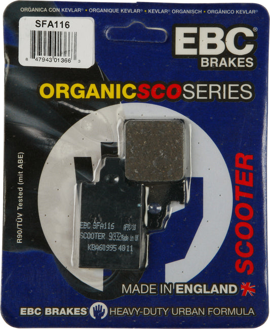 EBC Brakes SFA116 Organic Brake Pads for Scooter - Street Segment
