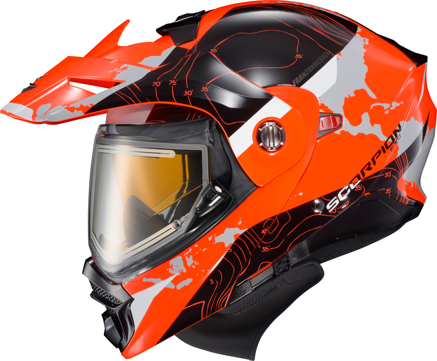 Scorpion EXO Exo AT960 Cold Weather Modular Helmet in Hi-Vis Orange, Medium