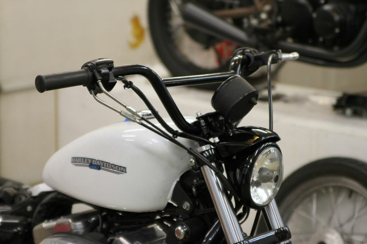 BURLY BRAND Scrambler Handlebar 1 inch Black for Harley Davidson Models