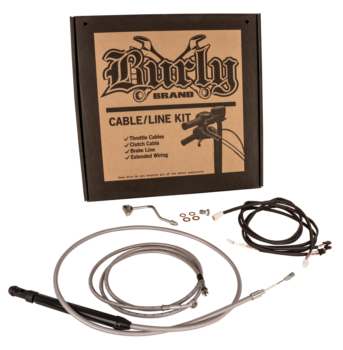 Burly Brand Control Cable and Wiring Installation Kit for Harley Davidson 14