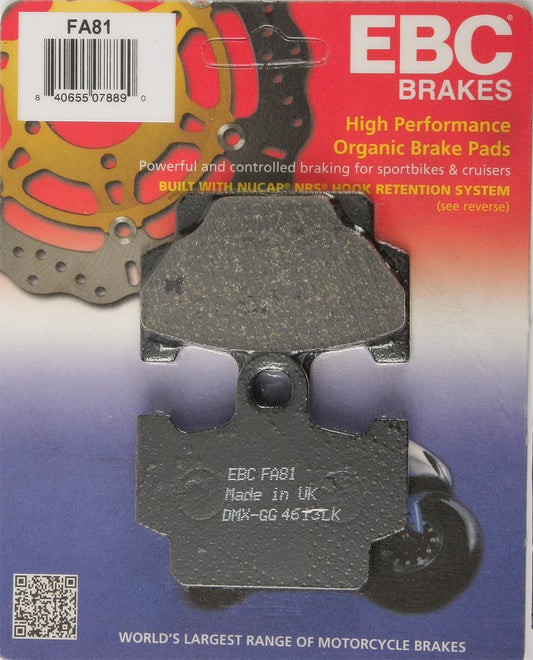EBC Fa81 Organic Brake Pads for Yamaha XT600 and XV250 Models