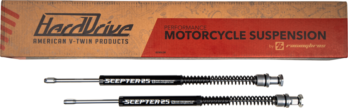 HardDrive Scepter 25 Cartridge Fork Kit for Harley Davidson FLHR and FLHTC Models