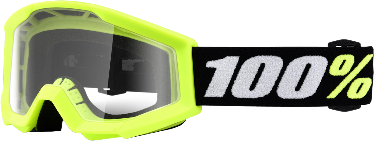 100-Percent Strata Mini Youth Offroad Goggle with Clear Lens - Yellow