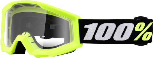 100-Percent Strata Mini Youth Offroad Goggle with Clear Lens - Yellow
