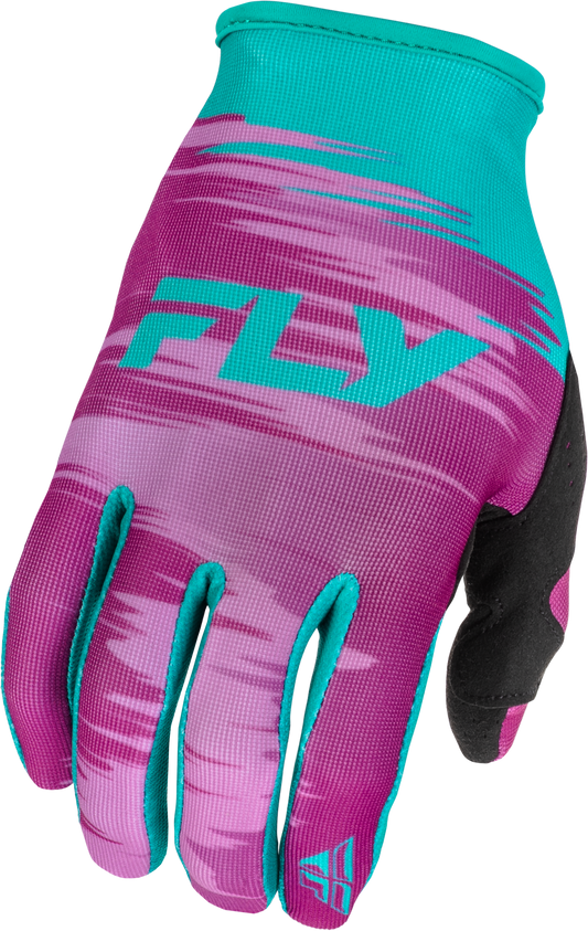 Fly Racing Girl's Lite Gloves Youth Large Pink/Turquoise – Offroad MX Gloves for Youth