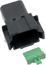 NAMZ Custom Cycle Deutsch DT Series 8-Wire Black Connector (Part Number DR-8B)