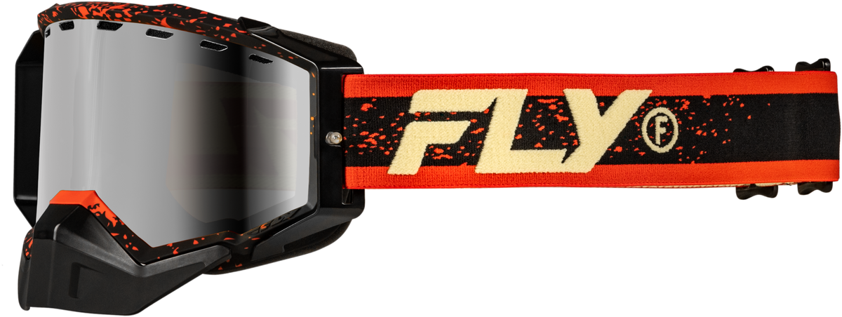 Fly Racing Zone Snow Goggle Black/Red/Cream with Red Mirror/Amber Lens