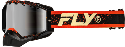 Fly Racing Zone Snow Goggle Black/Red/Cream with Red Mirror/Amber Lens