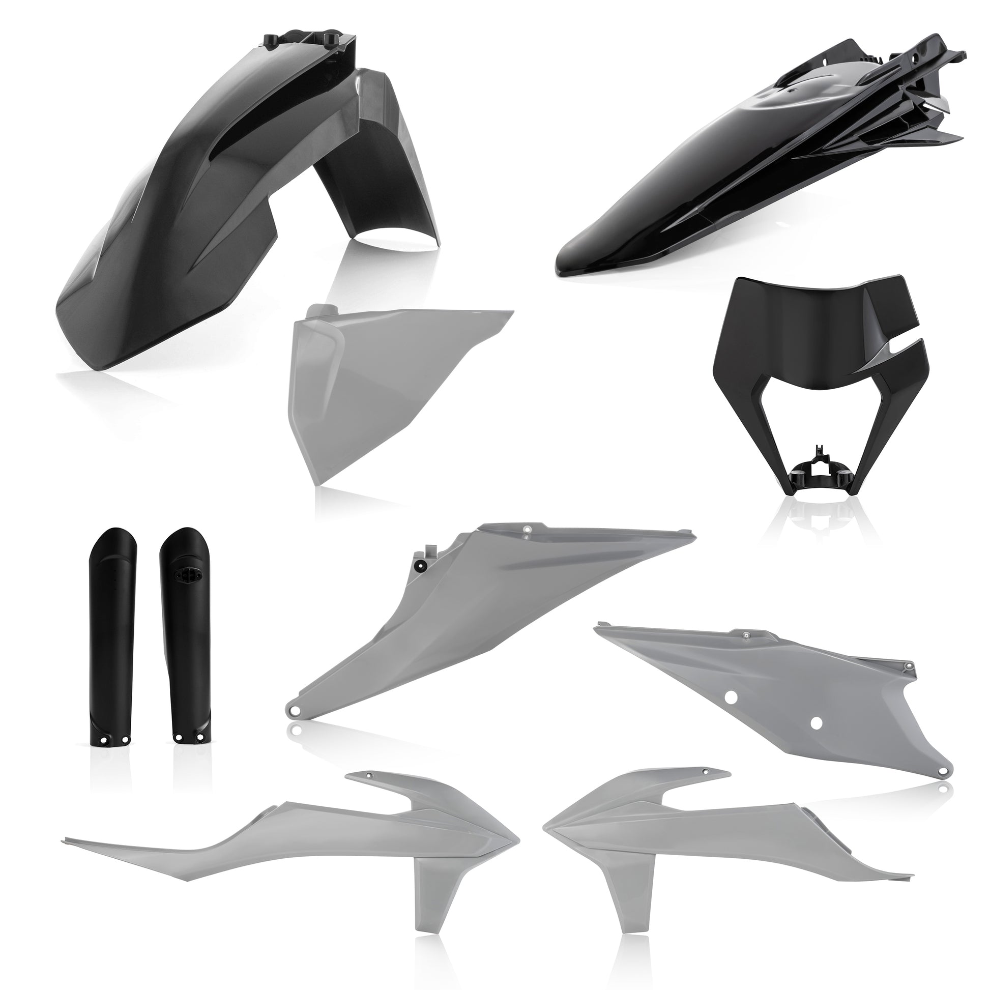 ACERBIS Full Plastic Kit for KTM 350/500 XCF-W and EXC-F Models - Grey/Black