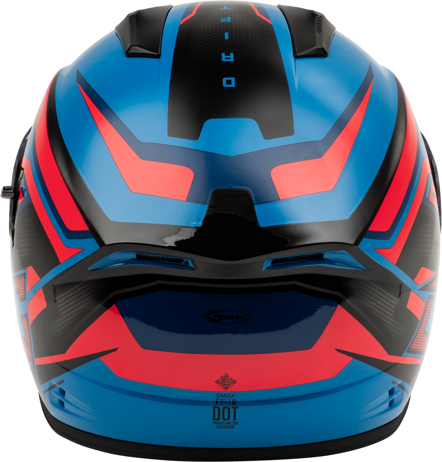 GMAX FF-18 Drift Full-Face Helmet 2X-Large Black, Blue & Red for Street Riding