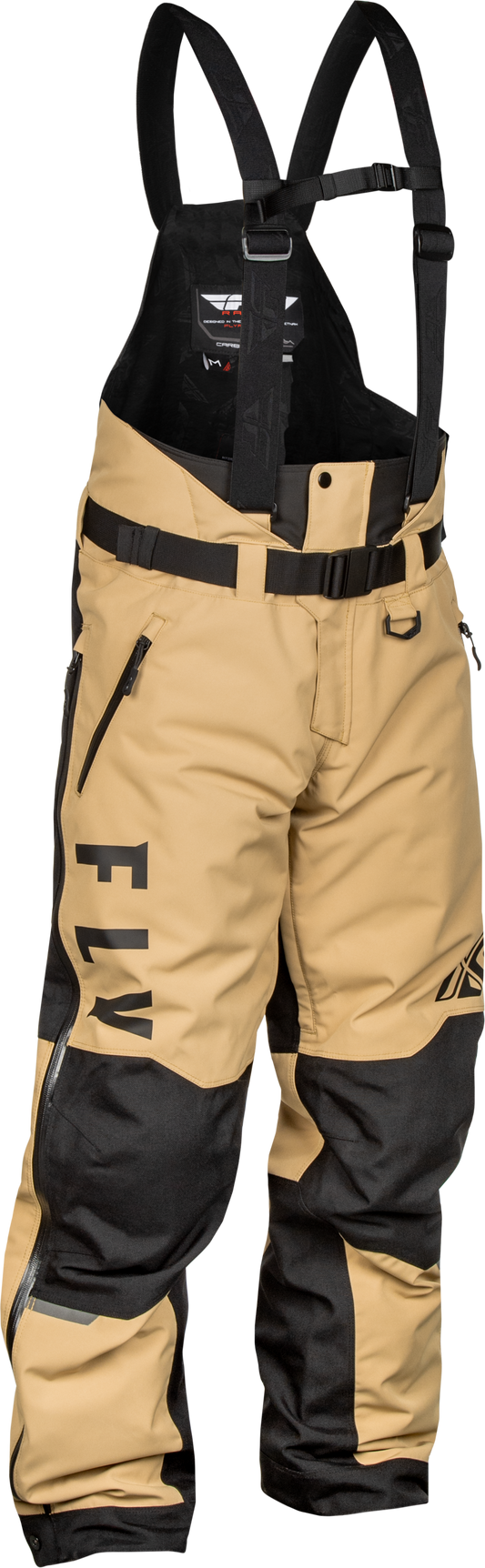 Fly Racing Carbon Bibs for Snowboarding - Black/Tan X-Large
