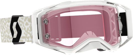SCOTT Prospect Amp Offroad Goggles White/Black with Rose Lens - Durable Eyewear for Off-Road Riding
